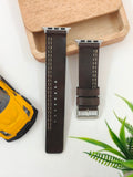Zinoskins Parallel Stitch Premium Dark Brown 100 % Real Leather Strap Compatible for Apple Watch – Rugged Style Meets Precision