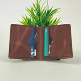 Leather Wallet for Mens Handmade Tan With Tan thread ( Real Leather )