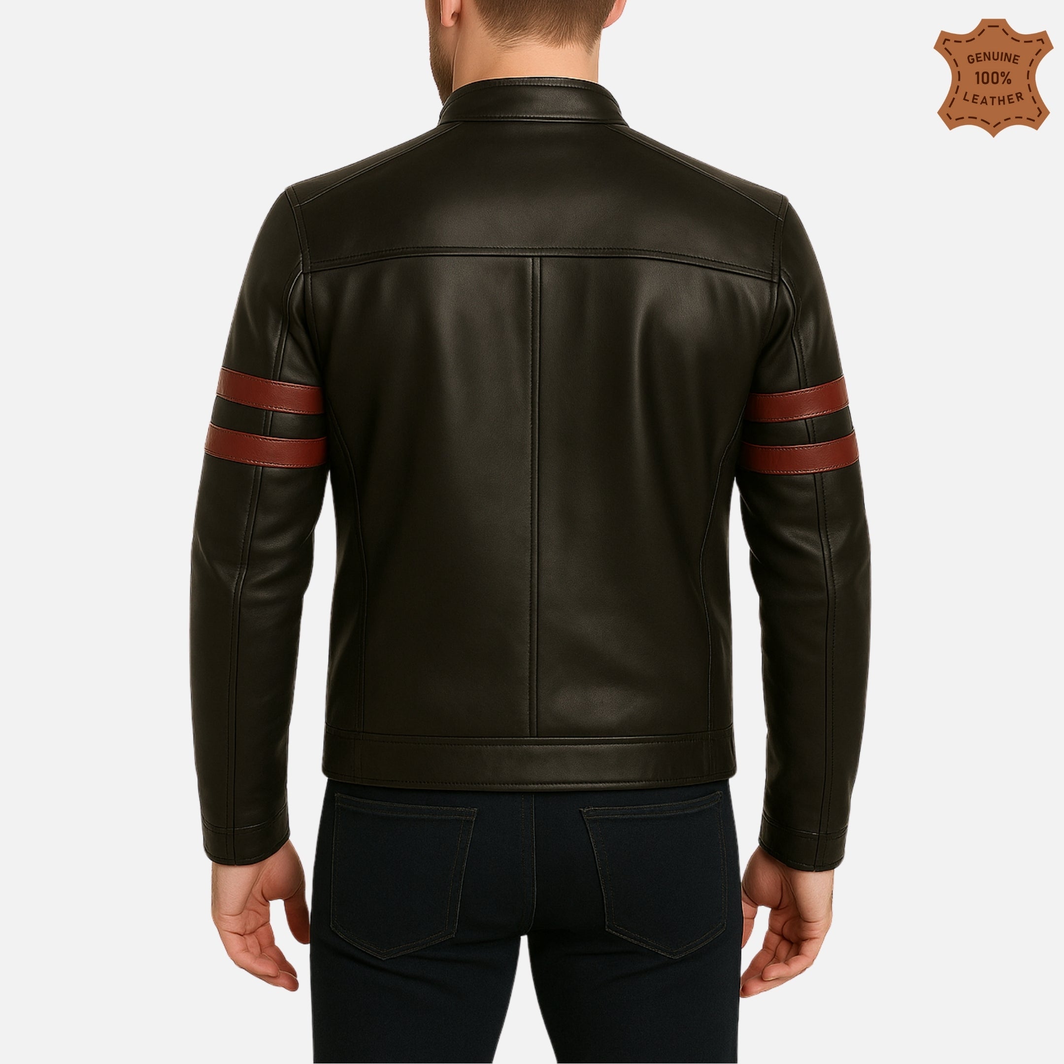 ZINOSKINS Men’s Black Leather Jacket – 100% Real Leather, Premium Quality 003