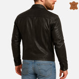 ZINOSKINS Men’s Black Leather Jacket – 100% Real Leather, Premium Quality 004