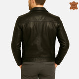 ZINOSKINS Men’s Black Leather Jacket – 100% Real Leather, Premium Quality 006