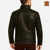 ZINOSKINS Men’s Black Leather Jacket – 100% Real Leather, Premium Quality 009
