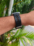 Zinoskins N-Band Premium Black 100% Real Leather Strap Compatible for Apple Watch – Sporty & Stylish