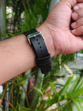 Zinoskins N-Band Premium Black 100% Real Leather Strap Compatible for Apple Watch – Sporty & Stylish