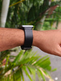 Zinoskins Minimal Premium Black 100% Real Leather Strap Compatible for Apple Watch – Simple, Sleek & Sophisticated