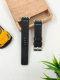 Zinoskins Cross-Stitch Premium Black 100 % Real Leather Strap Compatible for Apple Watch – Bold & Unique