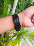 Zinoskins Full Stitch Self (Black Thread) Premium Black 100% Real Leather Strap Compatible for Apple Watch – Timeless & Elegant