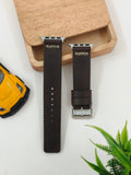 Zinoskins Cross Stitch Premium Dark Brown 100% Real Leather Strap Compatible For Apple Watch – Rustic Charm with Cross-Stitch Detail