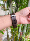 Zinoskins Cross Stitch Premium Dark Brown 100% Real Leather Strap Compatible For Apple Watch – Rustic Charm with Cross-Stitch Detail
