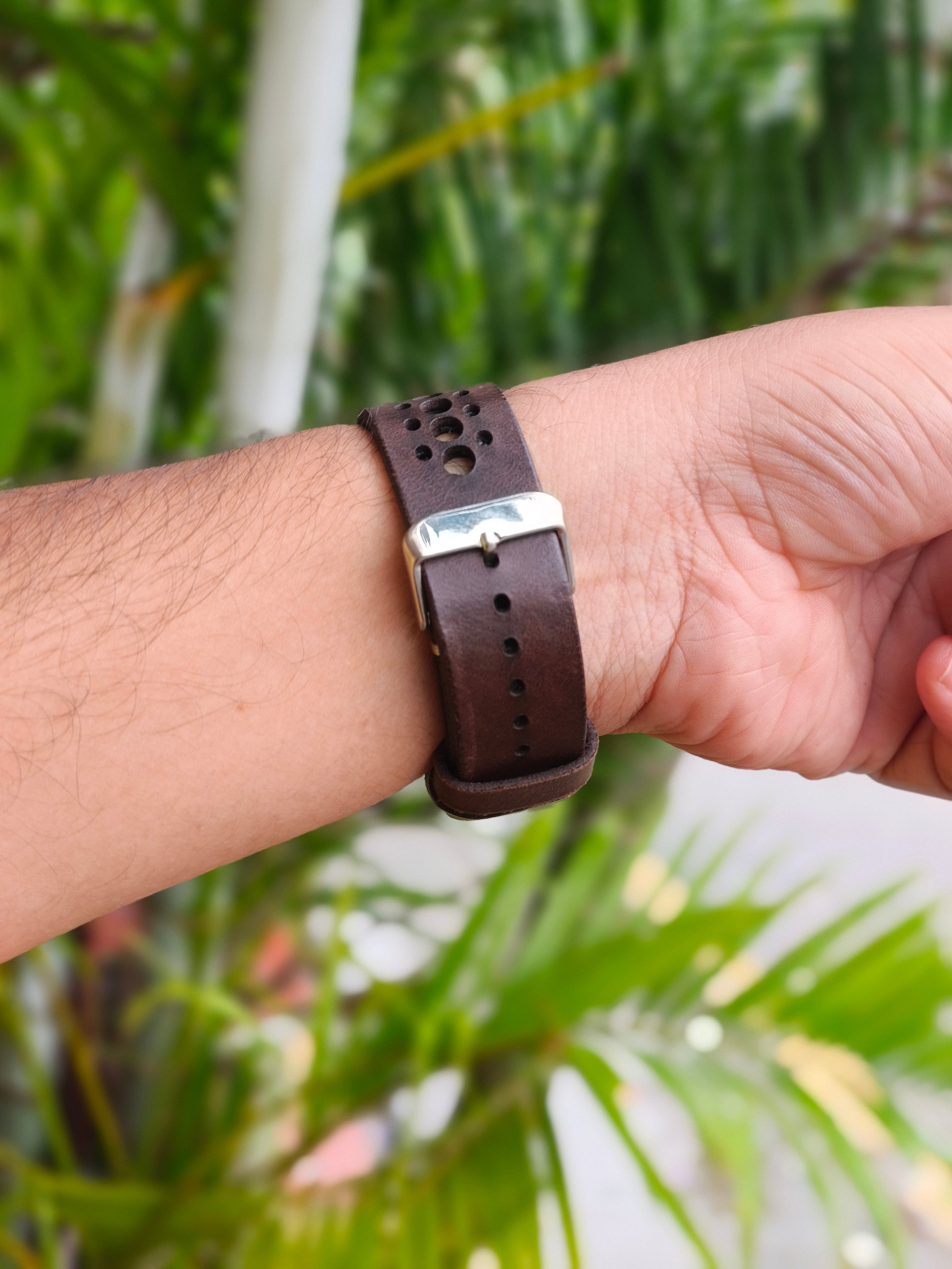 Zinoskins N-Band Premium Dark Brown 100% Real Leather Strap Compatible for Apple Watch – Breathable. Bold. Beautiful.