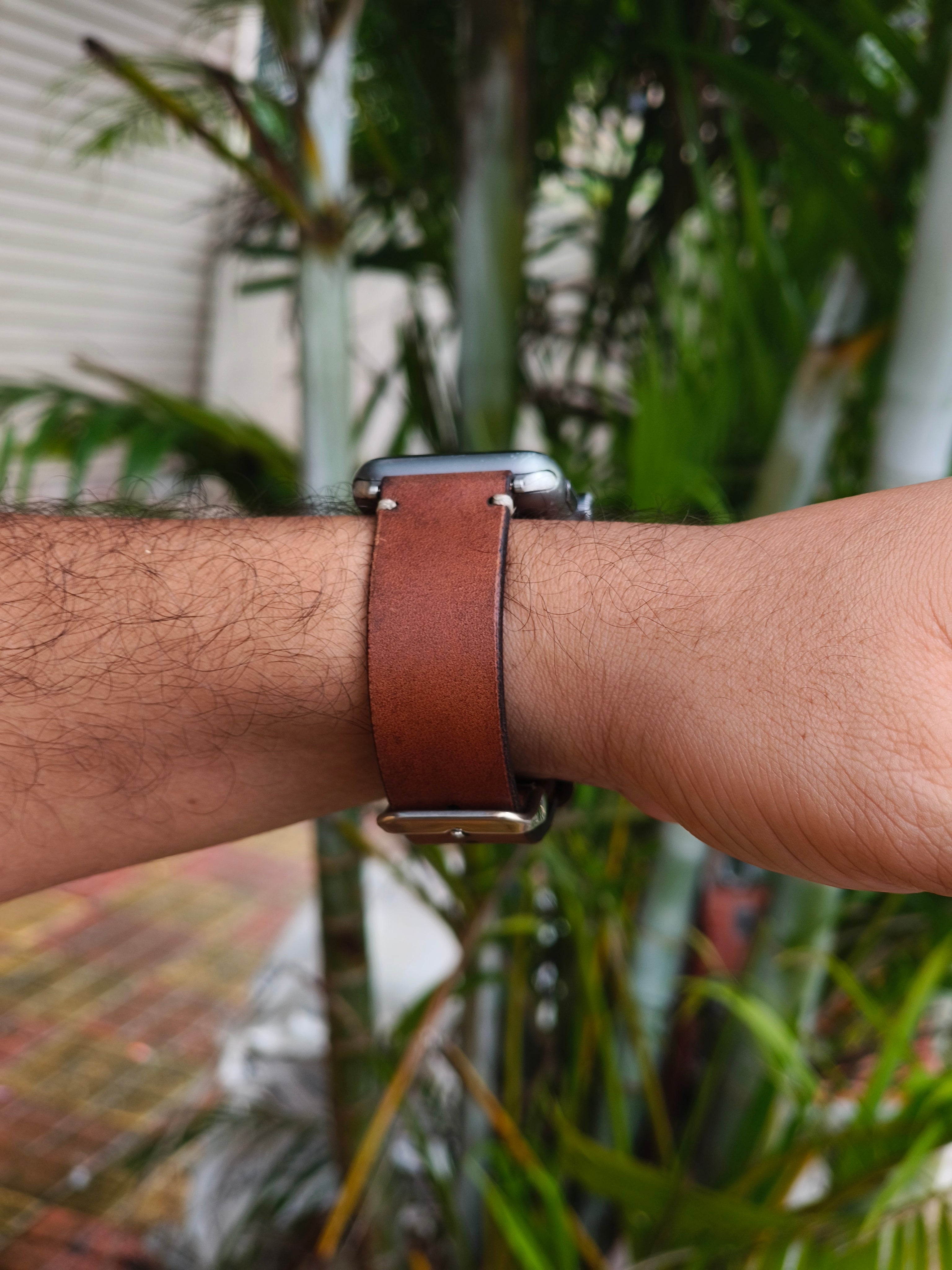 Zinoskins Minimal Premium Tan 100% Real Leather Strap Compatible for Apple Watch – Simple, Sleek & Sophisticated
