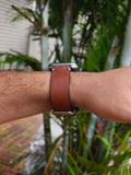 Zinoskins Minimal Premium Tan 100% Real Leather Strap Compatible for Apple Watch – Simple, Sleek & Sophisticated