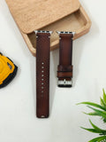 Zinoskins Minimal Premium Tan Edge Tone 100% Real Leather Strap Compatible for Apple Watch – Minimalist Luxur