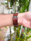 Zinoskins Minimal Premium Tan Edge Tone 100% Real Leather Strap Compatible for Apple Watch – Minimalist Luxur