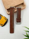 Zinoskins Parallel Stitch Premium Tan 100 % Real Leather Strap Compatible for Apple Watch – Elegance & Stylish.