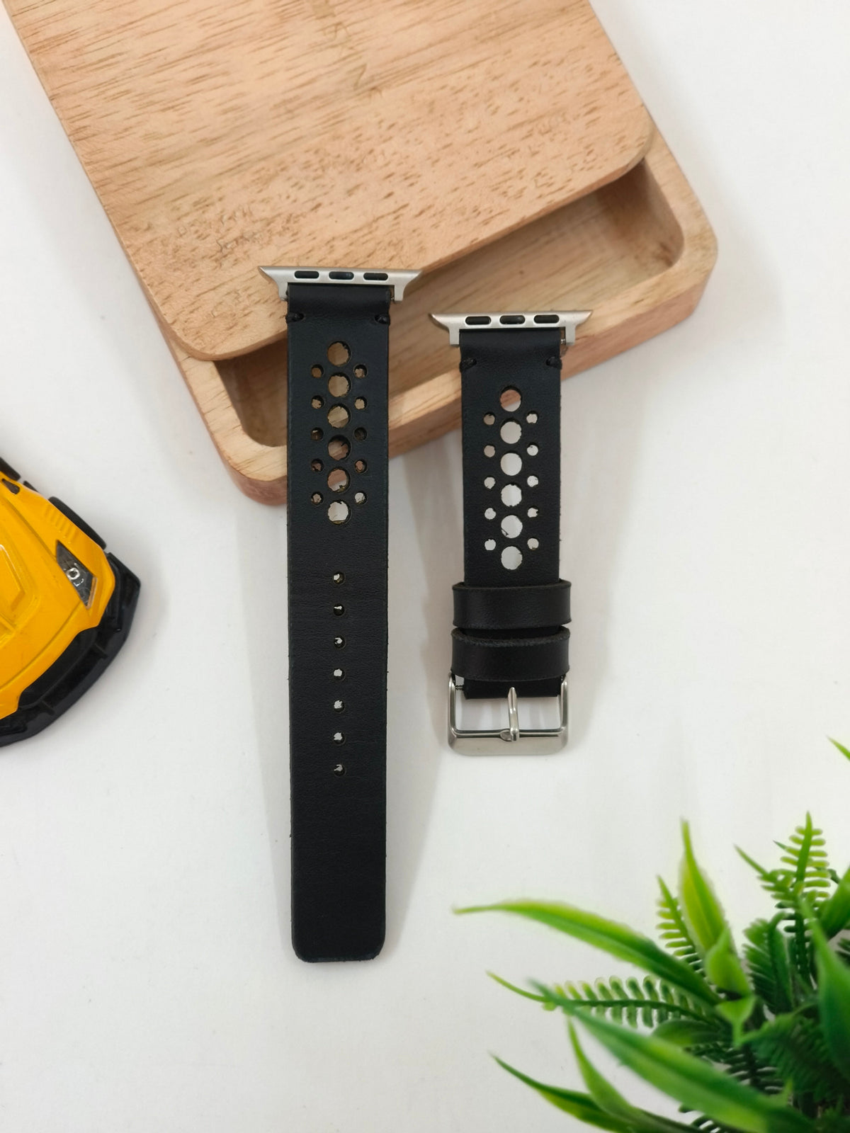 Zinoskins N-Band Premium Black 100% Real Leather Strap Compatible for Apple Watch – Sporty & Stylish