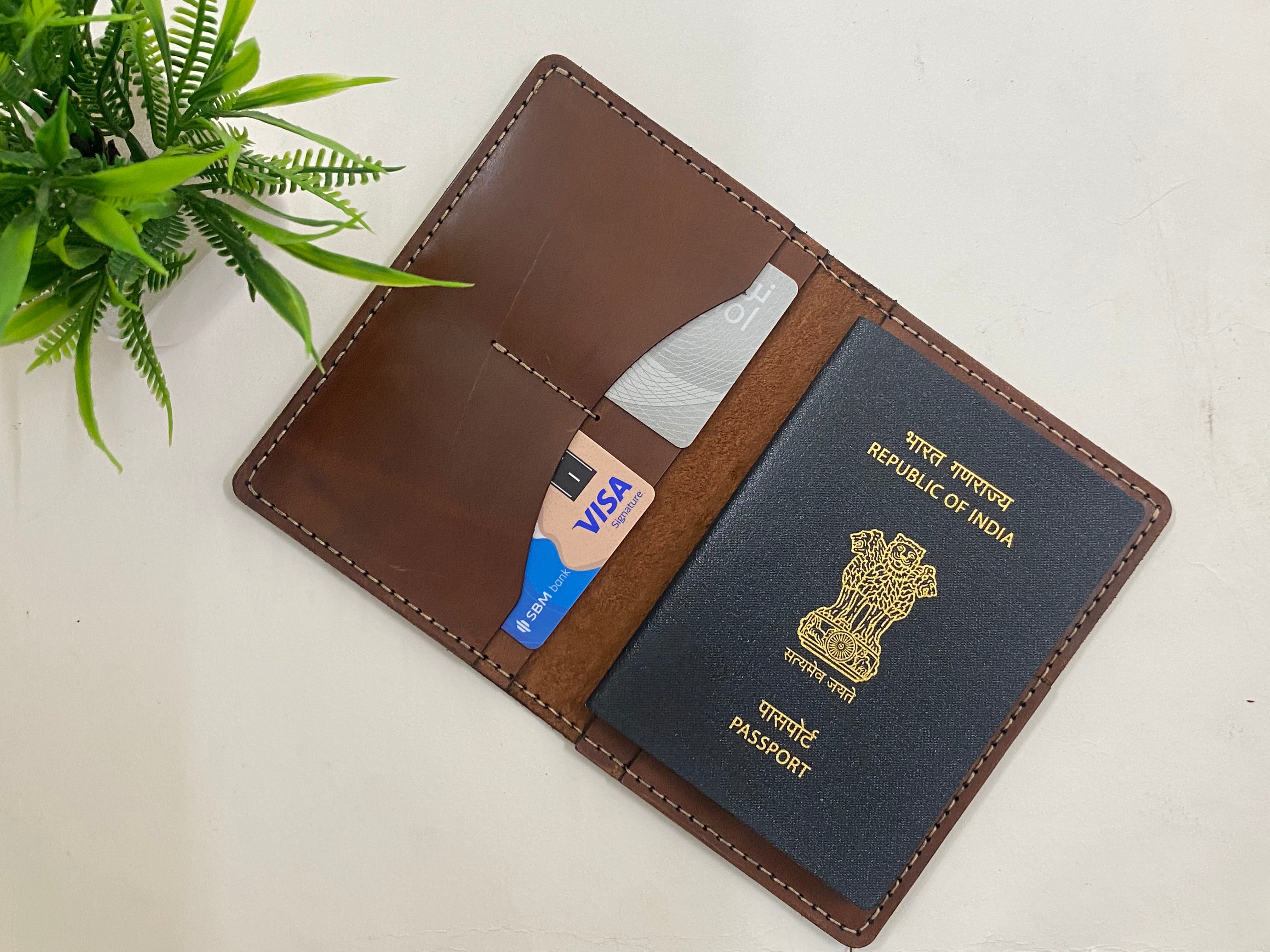 Premium Tan Leather Passport Holder | Handmade Travel Wallet – ZinoSkins