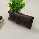 Zinoskins Handmade Dark Brown Leather Sunglass Case – 100% Genuine Leather | ZINOSKINS