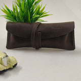 Zinoskins Handmade Dark Brown Leather Sunglass Case – 100% Genuine Leather | ZINOSKINS