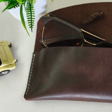 Zinoskins Handmade Dark Brown Leather Sunglass Case – 100% Genuine Leather | ZINOSKINS
