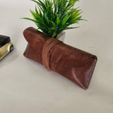 Handmade Tan Leather Sunglass Case – 100% Genuine Leather | ZINOSKINS