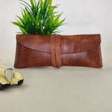 Handmade Tan Leather Sunglass Case – 100% Genuine Leather | ZINOSKINS