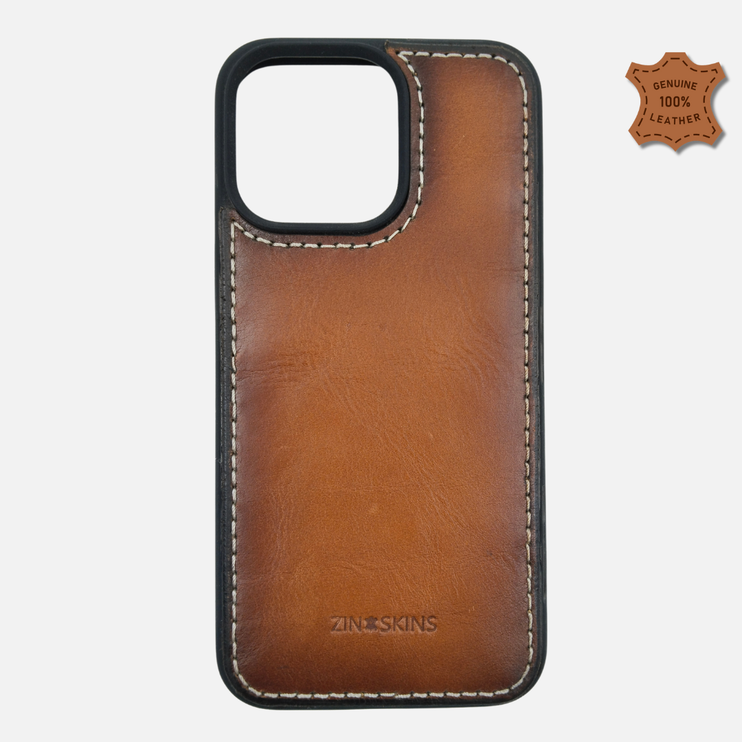 Leather Mobile Cover for Iphone Compatible with Iphone #M101-TAN Edge Ton ( 100% Real Leather )