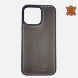 Leather Mobile Cover for Iphone Compatible with Iphone #M102-Dark Brown ( 100% Real Leather )