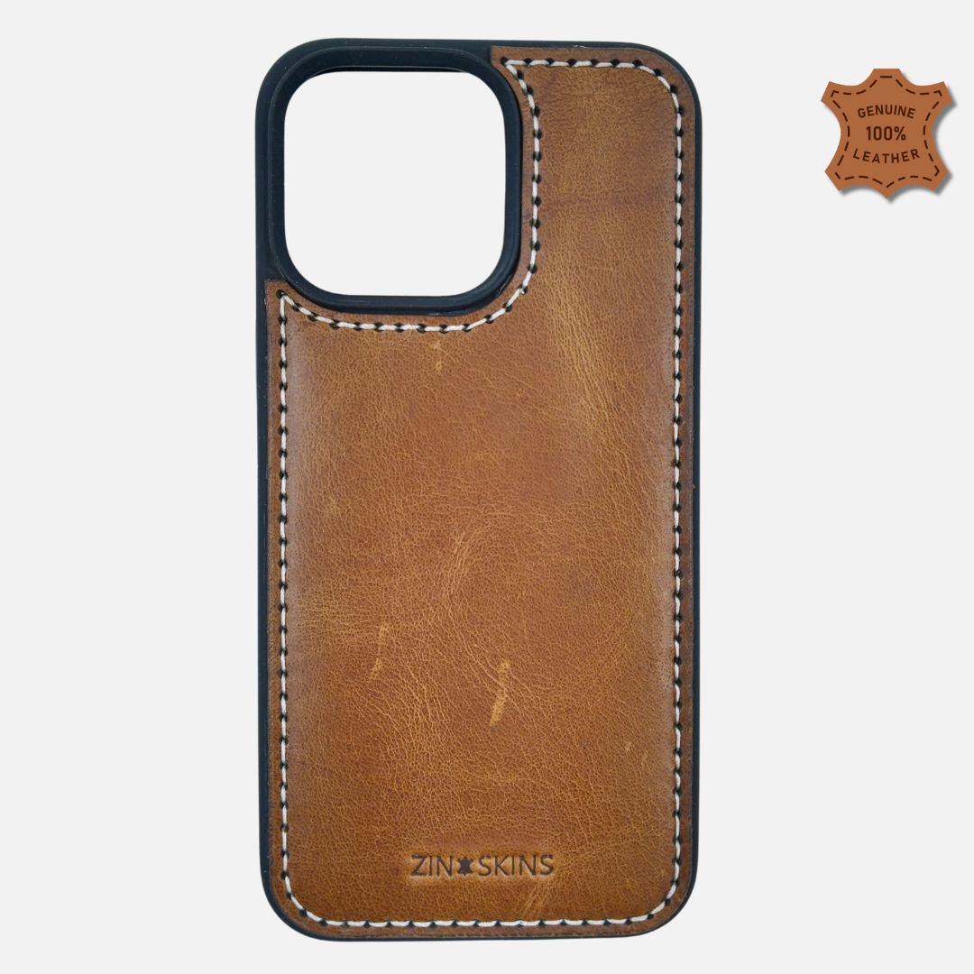 Leather Mobile Cover for Iphone Compatible with Iphone #M103 -Tan ( 100% Real Leather )