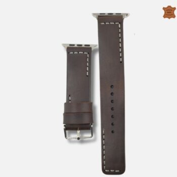 Leather Straps Compatible for Apple Watch Dark Brown Color #L-DBR ( 100% Real Leather )