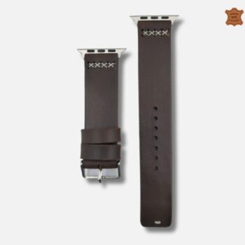 Leather Straps Compatible for Apple Watch Dark Brown Color #CRS-DBR ( 100% Real Leather )