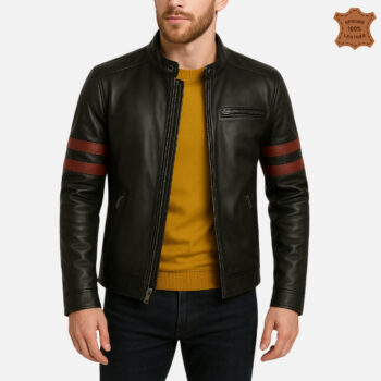ZINOSKINS Men's Black Leather Jacket – 100% Real Leather, Premium Quality 003